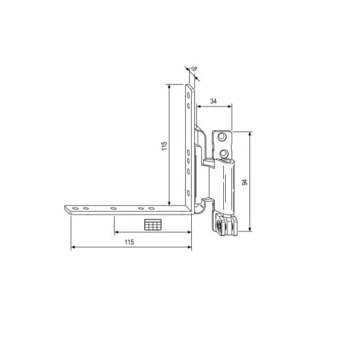 Cerniera angolare A44036.24.01 AGB TESI per serramento anta ribalta, aria 4 mm, battuta 15/18 mm, mano destra, finitura Argento Aanbieding