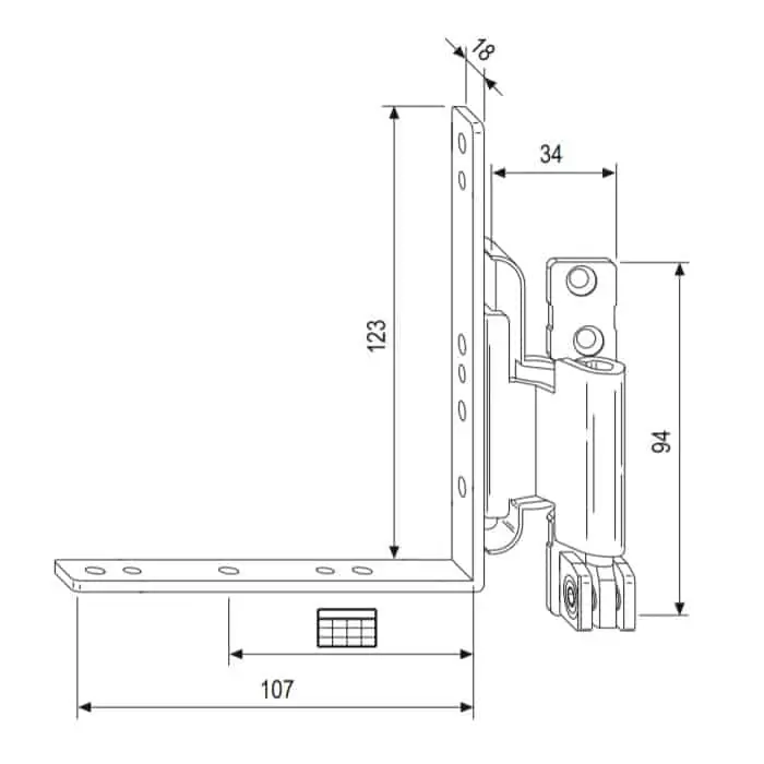 Gratis Retour Cerniera angolare A44037.24.01 AGB per traverso in alluminio, aria 4 mm, battuta 15/18 mm, mano destra