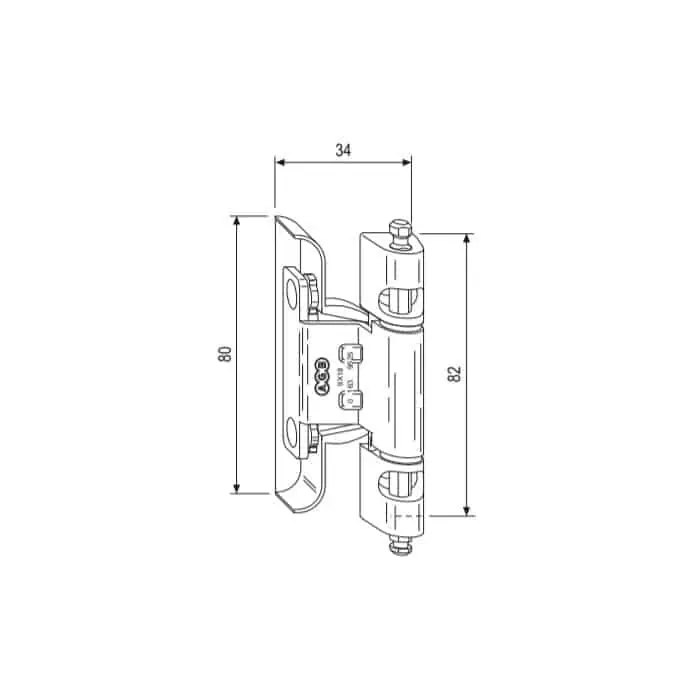 Snelle Levering Supporto forbice A43032.24.00 AGB TESI, aria 4 mm, battuta 15/18 mm, dimensioni 82x80x34 mm