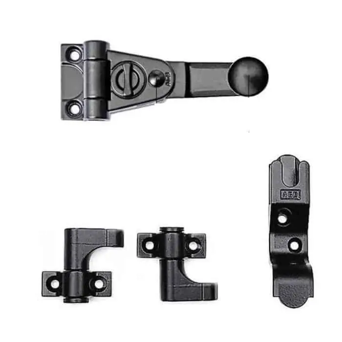 Fabrieksprijs Spagnoletta ridotta AGB H00903.09.93 Abaco, confezione base per 2 ante, spessore 0 mm, finitura Black Powerage