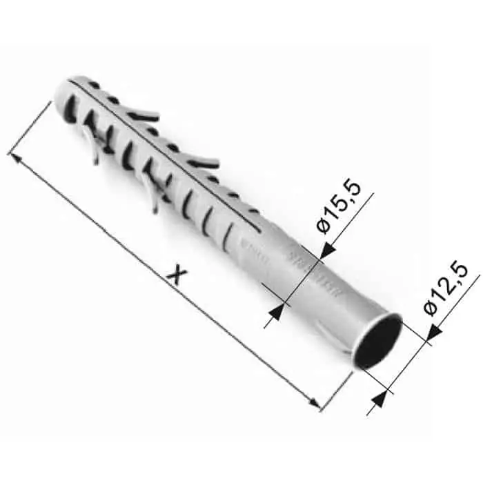 Betrouwbaar Tassello AGB per cardine tradizionale, altezza 135 mm, diametro 16 mm, materiale Nylon