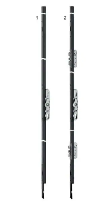 Gratis Retour Serratura AGB, altezza 1000 mm, in Alluminio Argento
