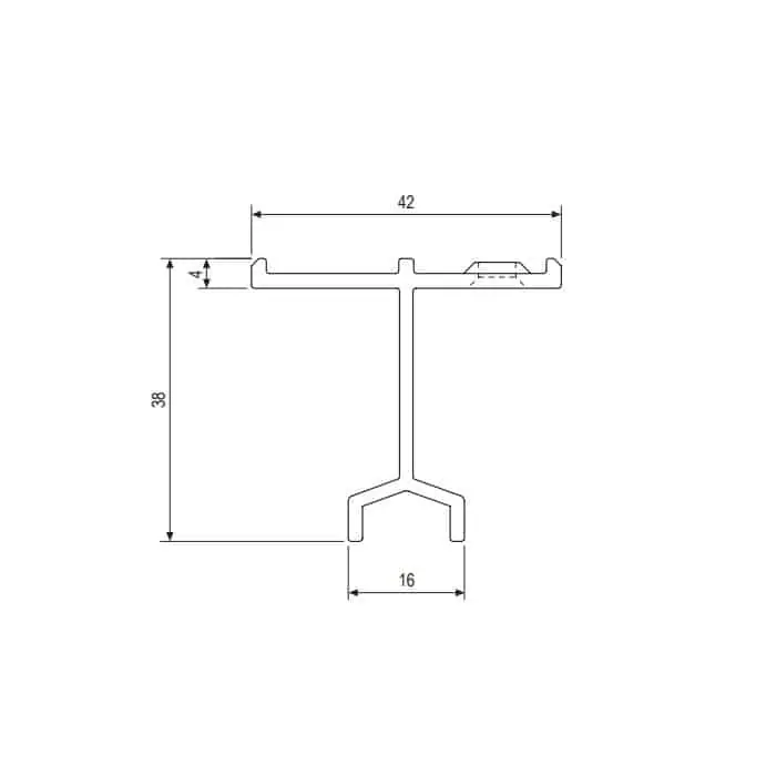 Aanbieding Guida superiore alta AGB, schemi B e F, lunghezza 6000 mm, colore argento