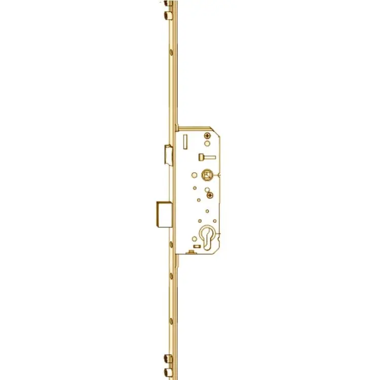 Serratura Multipunto Sicurtop F01687.60.10 AGB, per serramento, foro yale entrata 60 mm, dimensione 16x2400, con 4 nottolini, finitura Zincao Tropical Populair