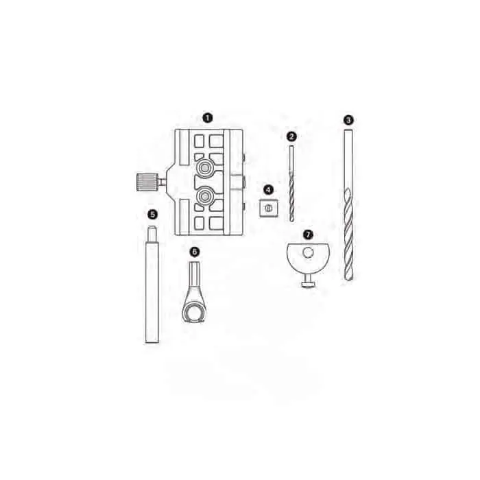 Scatola attrezzi guida dima cerniera terza anta AGB, per modello 118 con perno 7 mm, diametro 14 mm Exclusieve Aanbieding