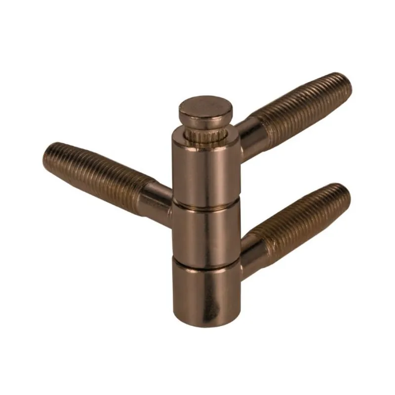 Lage Prijs Cerniera Tria E00140 AGB per porta in legno, diametro 16 mm, altezza 43,5 mm, 3 gambi da 46 mm, Acciaio finitura Bronzato