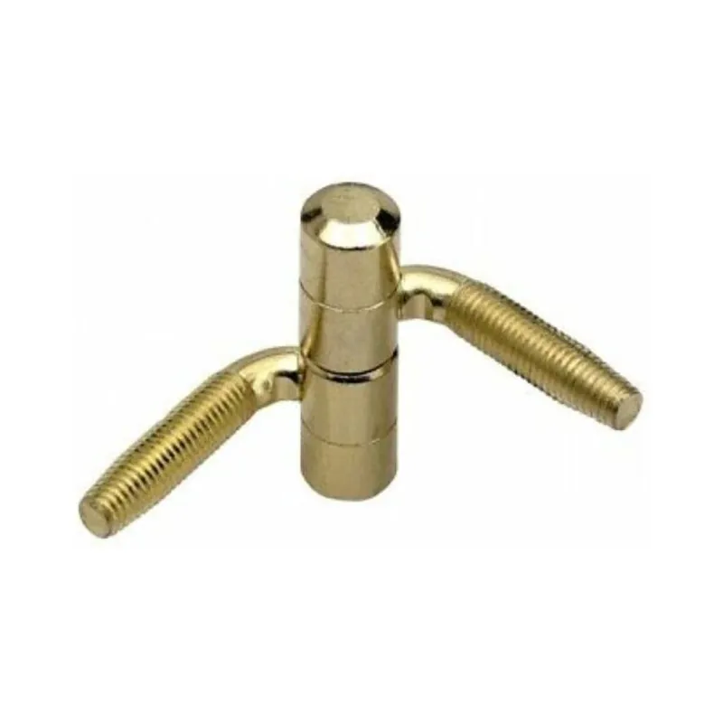 Superprijs Cerniera anuba E00130 AGB per legno con gambi piegati, mano Sinistra, diametro 14 mm, altezza 49,5 mm, Acciaio finitura Ottonato Verniciato