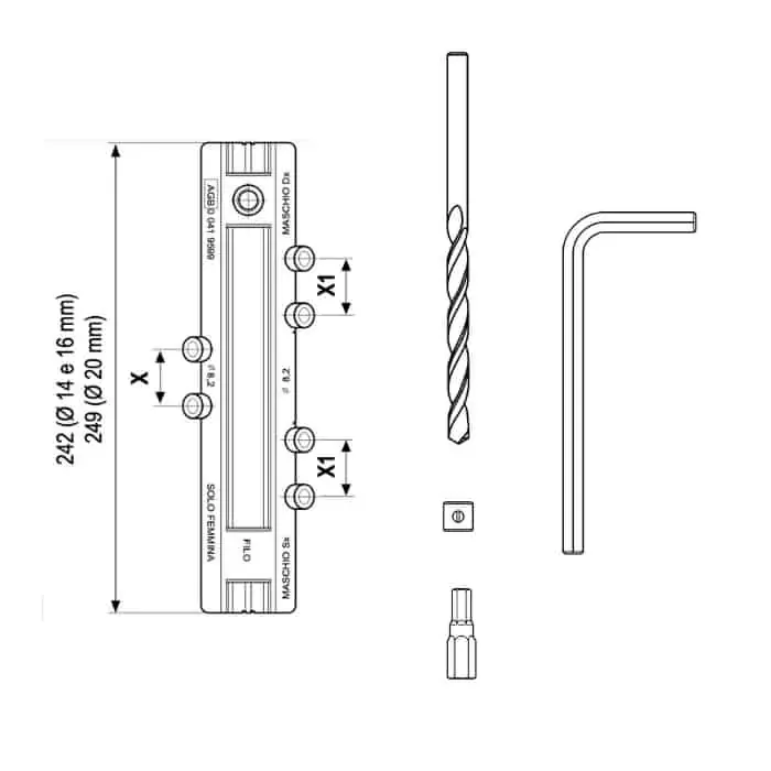 Scatola attrezzi guida AGB, per cerniera registrabile TOP e 3D diametro 14-16 mm, applicazione a filo Alleen Vandaag