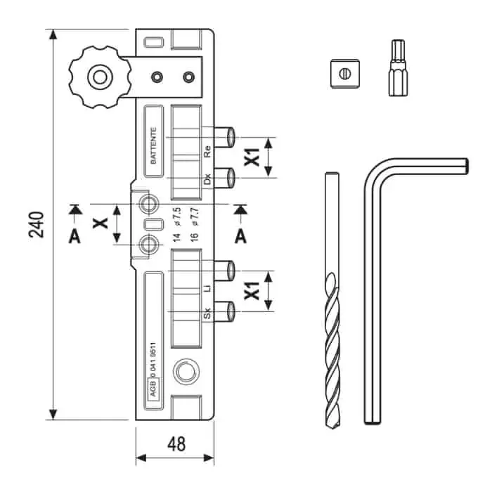 Favoriet Scatola attrezzi guida AGB per cerniera registrabile TOP e 3D diametro 20 mm, applicazione a battente