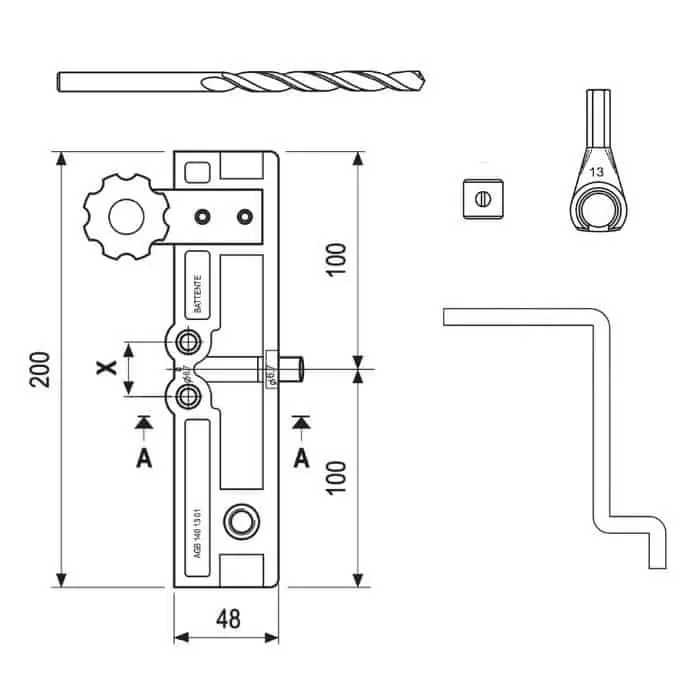 Gereduceerde Prijs Scatola attrezzi guida AGB, per cerniera Tria maxi diametro 16 mm, applicazione a battente