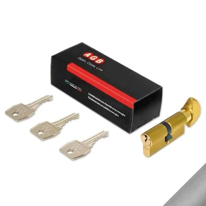 Cilindro 600 Agb profilo Standard C62016.25.30, pomolo-chiave, lunghezza 65 mm (P30/35), finitura Nichelato Opaco Nieuw