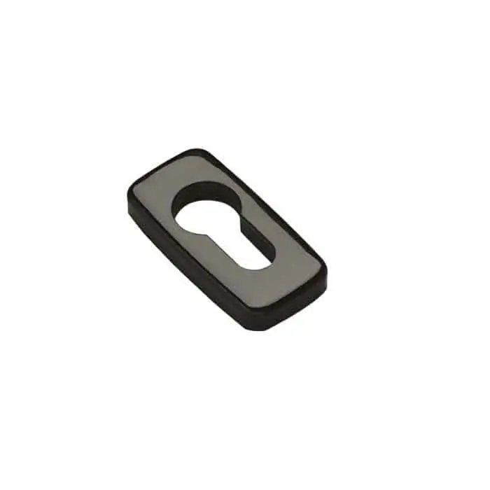 Mostrina in nylon Savio 874.801, per cilindro sagomato maniglia porta, foro Yale, finitura Nero Laatste Kans