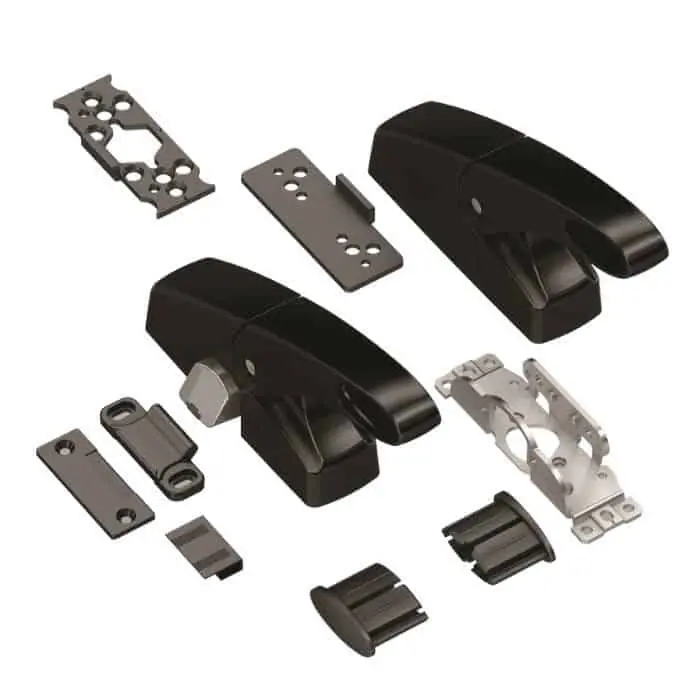 Kit supporti orizzontali ambidestri Juvarra Savio 6010.701 per antipanico, versione a leva, 1 punto di chiusura, finitura Nero Antibatterico Superprijs