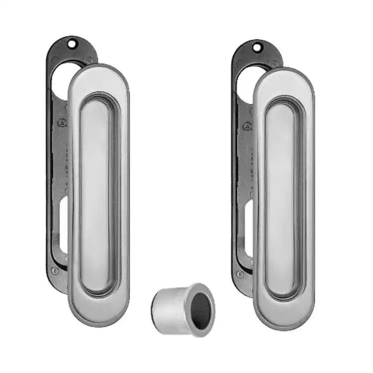 SCIVOLA Kit F ovale AGB, maniglie per porte scorrevoli e ditale, colore Cromo Satinato Uitverkoop