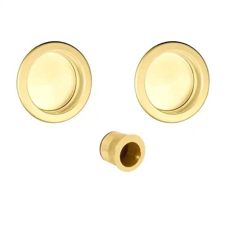 Scivola Kit E AGB ad incasso per porta scorrevole, rosette cieche, diametro 48 mm, colore Ottone Satinato Speciale Aanbieding