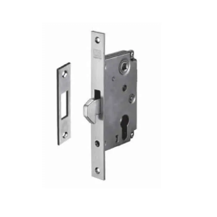 Speciale Aanbieding Serratura ad infilare AGB con incontro, gancio fisso, entrata 50 mm, frontale leggero 22 mm bordo quadro, finitura Zinco Tropical