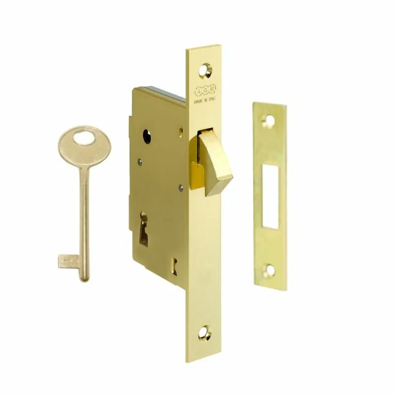 Direct Beschikbaar Serratura Gancio Patent incasso B00704 AGB per porta scorrevole, entrata 50 mm, bordo quadro 168x22 mm, Acciaio finitura Ottonato Verniciato