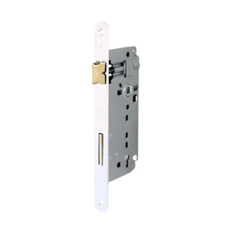Serratura Patent incasso B00591 Agb per porta da interni, entrata 50 mm, interasse 90 mm, bordo tondo 238x22 mm, Acciaio finitura Bianco Verniciato Flitsaanbieding