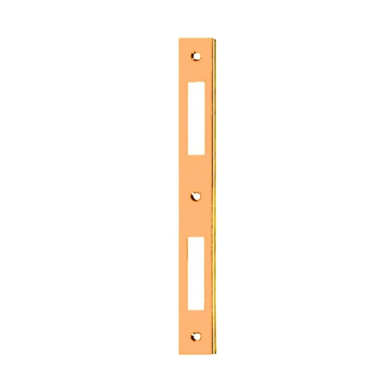 Incontro B00590.03 Agb per serratura Patent grande, dimensione 194x22x4 mm, bordo quadro ad angolo, Acciaio finitura Ottonato Verniciato Beperkt Aanbod