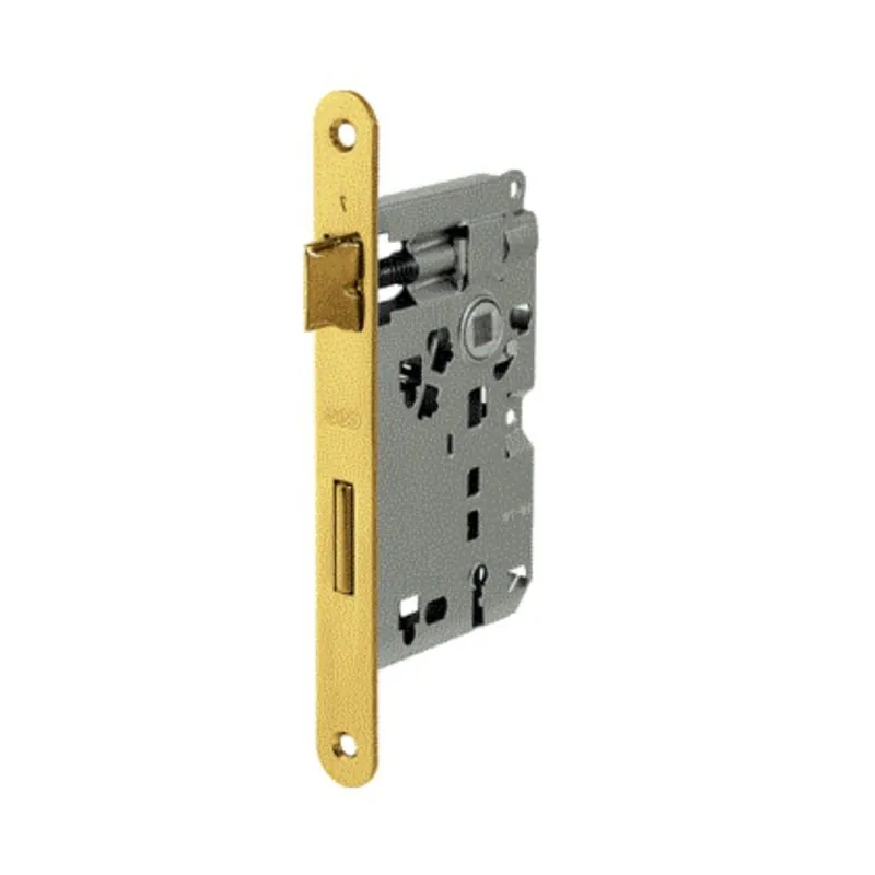 Aanbieding Serratura Patent piccola incasso B00571 Agb per porta da interni con chiave, entrata 60 mm, interasse 70 mm, bordo tondo 188x20 mm, Acciaio finitura Ottonato Verniciato