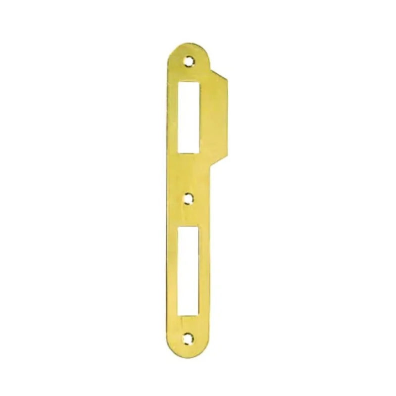 Veilige Betaling Incontro B00570.09 Agb per serratura Patent piccola, dimensione 138x20 mm, bordo tondo con aletta da 8 mm, Acciaio finitura Ottonato Verniciato
