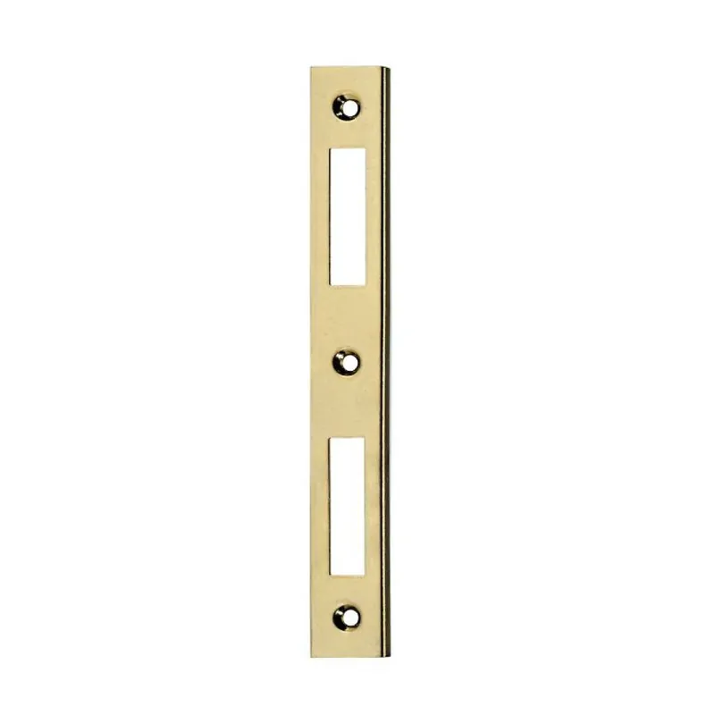 Snelle Levering Incontro B00570.03 Agb per serratura Patent piccola, dimensione 138x20x7 mm, bordo quadro ad angolo, Acciaio finitura Ottonato Verniciato
