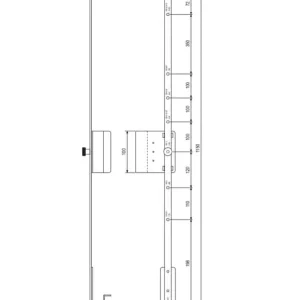 Voordeelprijs Dima AGB per foro scatola cremonese sull‘anta, altezza maniglia fissa, lunghezza 1150 mm
