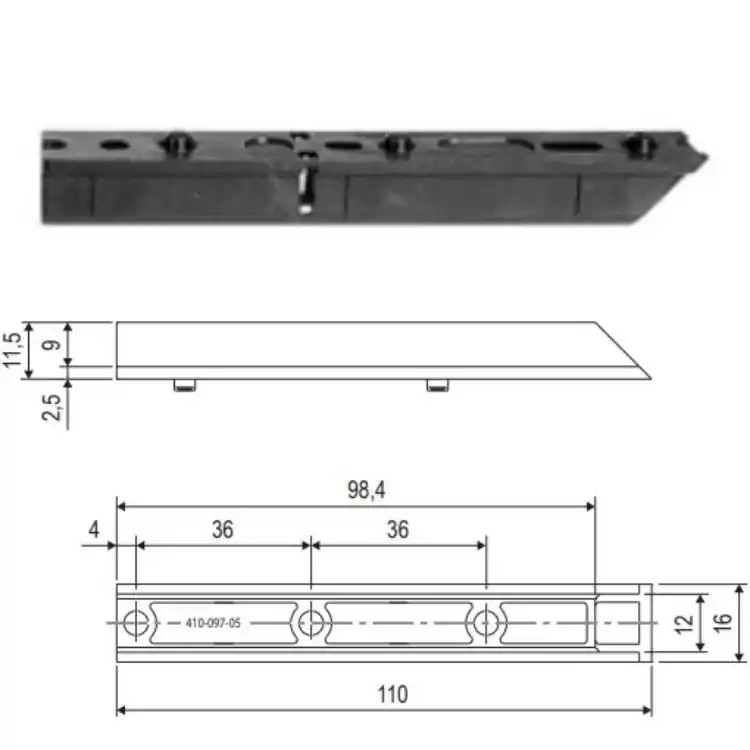 Beste Prijs Compensatore A20019.00.01 Artech Agb per cerniera diametro 34 mm, lunghezza 110 mm, spessore 11,5 mm