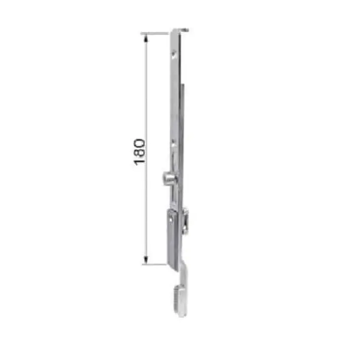 Terminale superiore GR5 AGB A00481.00.05 per cremonese, nottolino corsa 16 mm, movimento 90°, lunghezza 180 mm Koop Vandaag