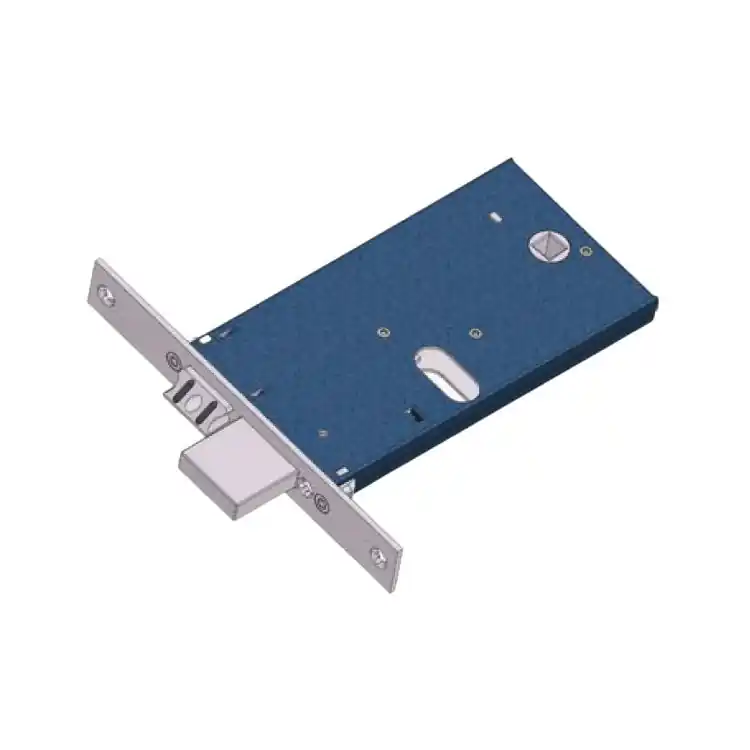 Serratura per fascia Omec, foro Ovale, scrocco+catenaccio, entrata 60 mm, scatola 78 mm, finitura Inox Gratis Retour