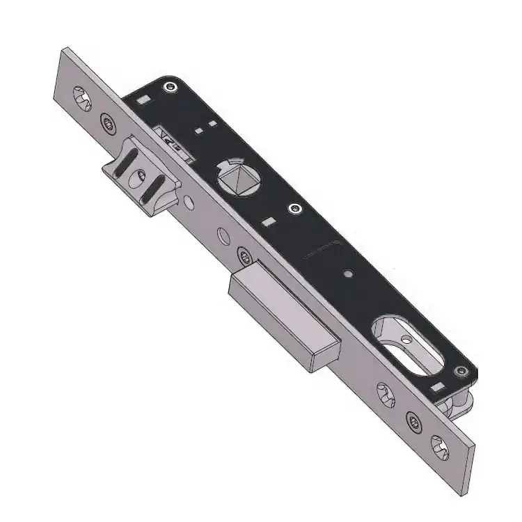 Serratura per montante Omec 350, foro Patent, scrocco+catenaccio, entrata 15 mm, finitura Inox Koop Vandaag