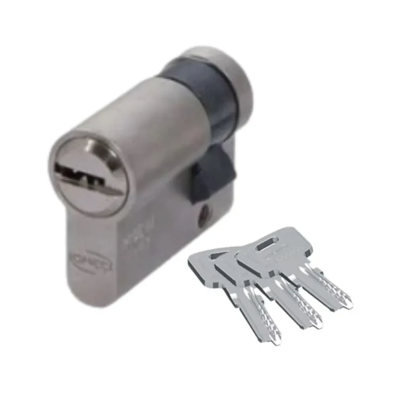 Koopje Mezzo cilindro sagomato 2121/04 H Omec per serratura, lunghezza 40 mm 30+10, 6 perni, finitura Nichelato Satinato