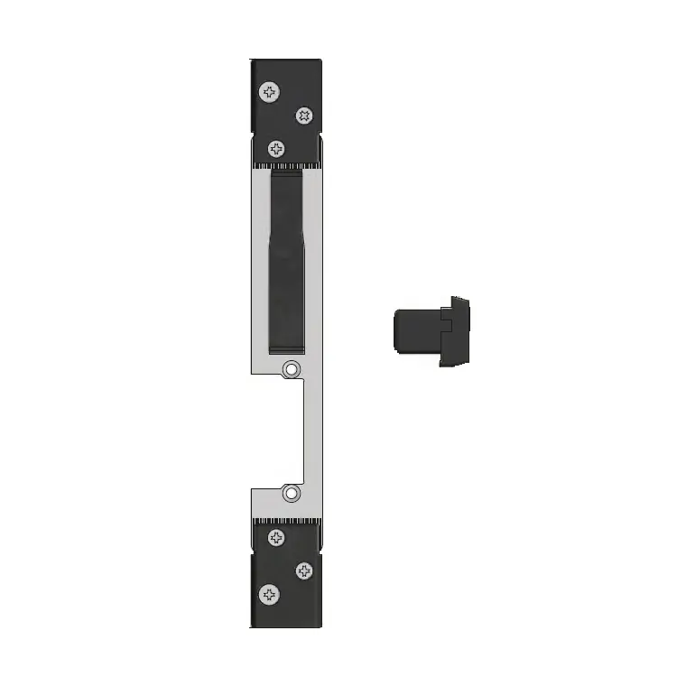 Piatra frontale 02846XEL Omec per incontro elettrico, regolabile, per profilo R40 R50, dimensioni 30x240 mm, materiale Inox Beperkte Voorraad