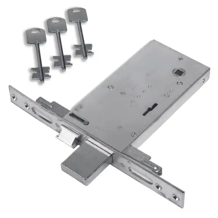 Fabrieksprijs Serratura triplice 6893 Assa Abloy per fascia, a doppia mappa, con scrocco e catenaccio, entrata 90 mm, frontale 25 mm
