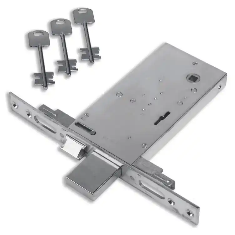 Serratura triplice 6803/SA Assa Abloy per fascia, a doppia mappa, con scrocco e catenaccio, entrata 70 mm, frontale 28 mm Betrouwbaar