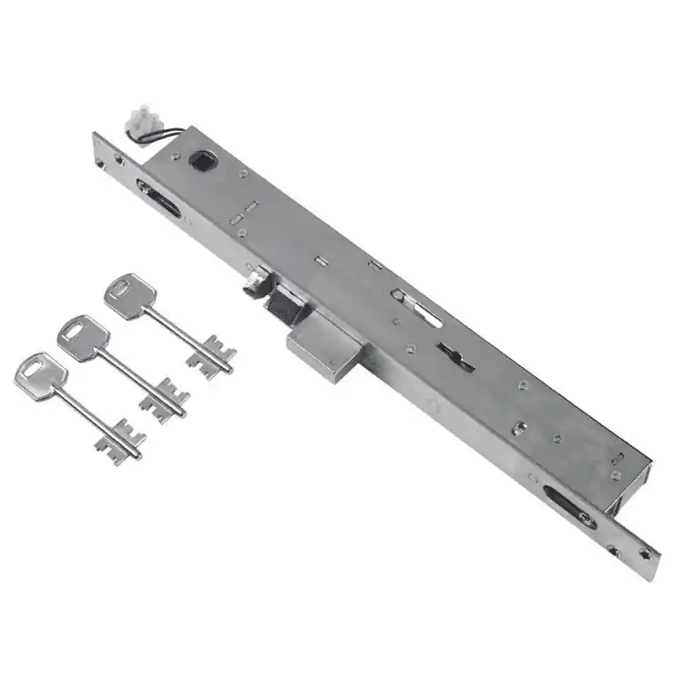 Uitverkoop Elettroserratura triplice da infilare 6703 Assa Abloy, a doppia mappa, con scrocco e catenaccio, entrata 27-23 mm, frontale 25 mm