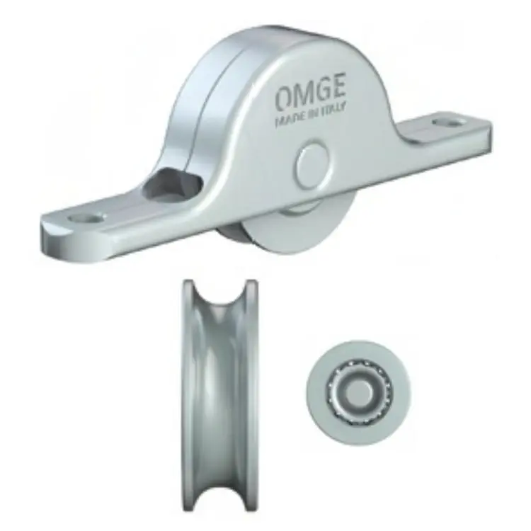 Nieuw Carrello con gola 102 Omge per anta scorrevole, ruota scanalata in Acciaio, diametro 24 mm
