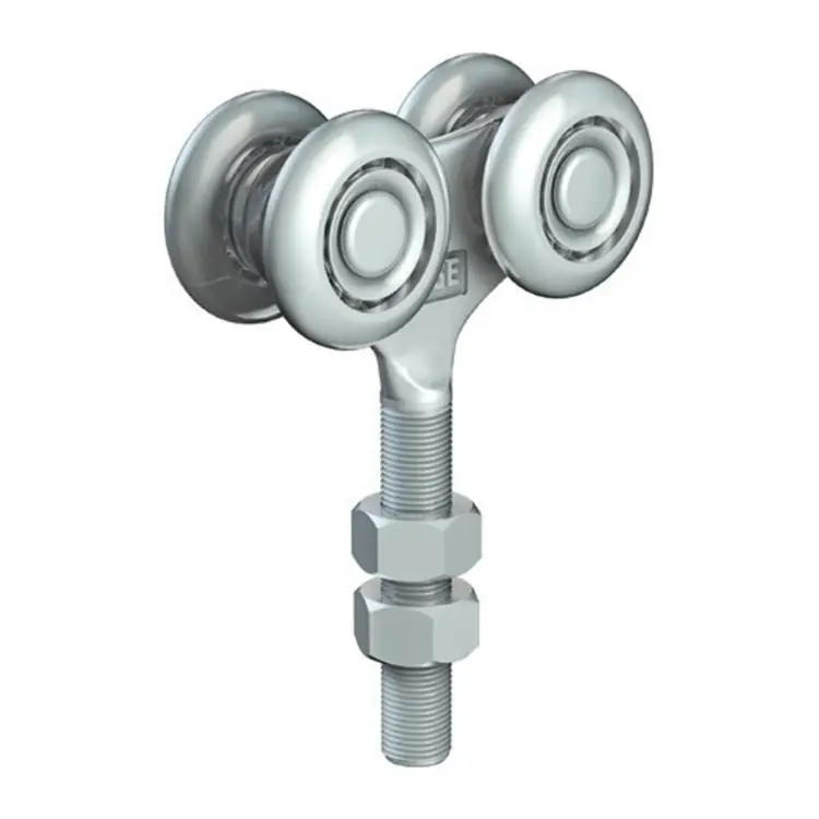 Carrello regolabile 1057 Omge per scorrevole Roll Ge APO, portata 220 Kg, con perno M12, ruote in Acciaio diametro 38 mm Laatste Versie