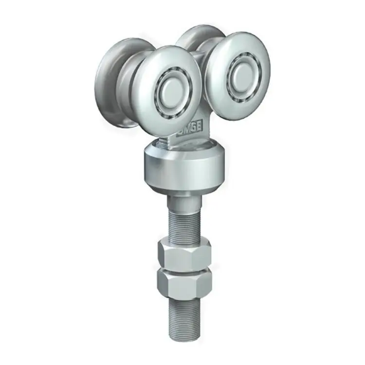 Carrello regolabile 263 Omge per scorrevole Roll Ge 250, portata 380 Kg, con perno M20 girevole, ruote in Acciaio diametro 55 mm Uitverkoop
