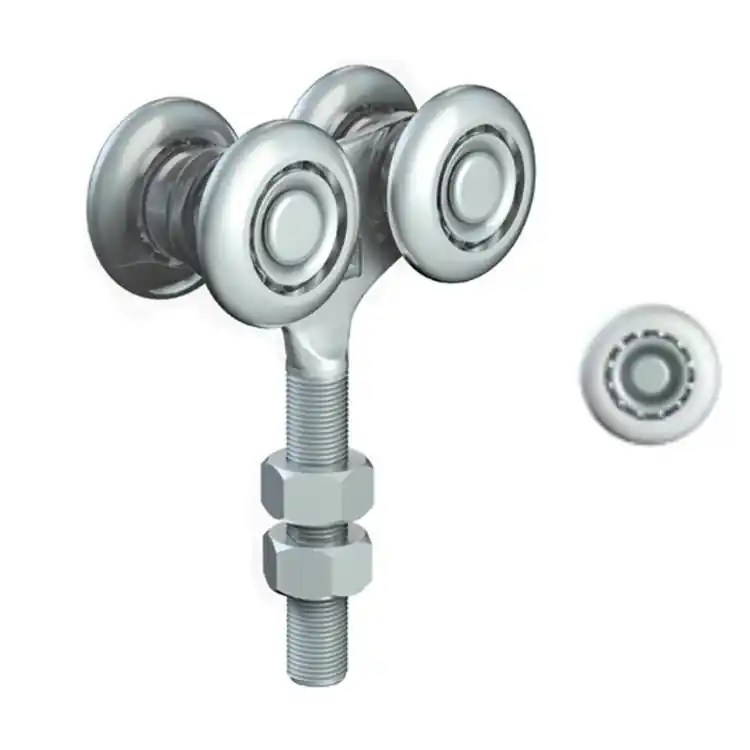 Speciale Aanbieding Carrello regolabile 1190 Omge per scorrevole Roll Ge 50, portata 130 Kg, con perno M12, ruote in Delrin diametro 38 mm