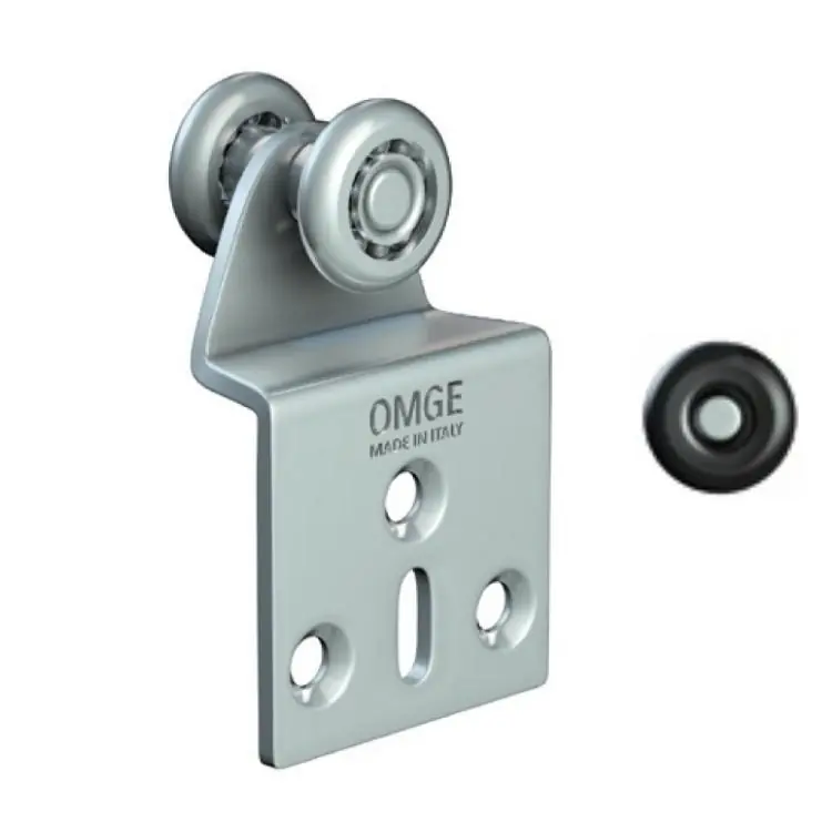 Carrello con staffa 18 Omge per scorrevole Roll Ge 10, portata 15 Kg, ruota in Nylon diametro 15 mm Populair