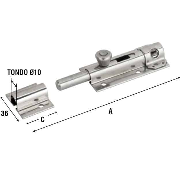 Speciale Aanbieding Catenaccio porta lucchetto Aldeghi, lunghezza 145 mm, larghezza 36 mm, in acciaio Inox
