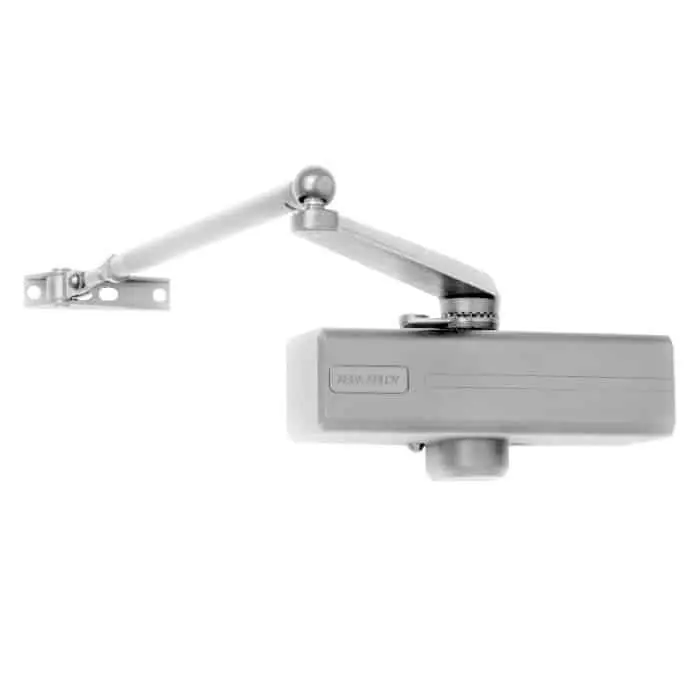 Chiudiporta aereo a cremagliera 564 Mab, per porta battente, forza di chiusura EN 2-5, braccio a V standard, finitura Argento Express Levering