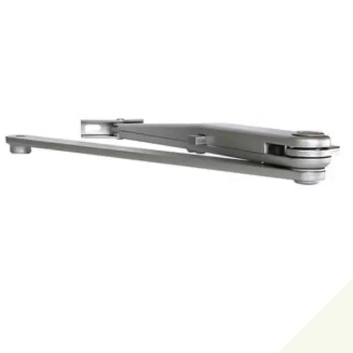 Braccio a compasso DCL193 Assa Abloy, con fermo inseribile, per chiudiporta serie DC300, finitura Bianco Ral 9016 Dagaanbieding