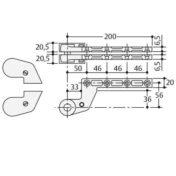 Aanbieding Braccio universale AC384 Assa Abloy, revesibile, portata 300 Kg, finitura Acciaio Argento
