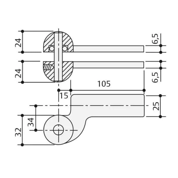 Beperkte Voorraad Perno superiore AC7 Assa Abloy per chiudiporta, per porta a battente, portata 100 Kg, finitura Ottone Naturale