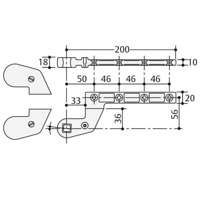 Braccio AC583 Assa Abloy, reversibile con quadro italiano, portata 300 Kg, finitura Acciaio Argento Laatste Versie