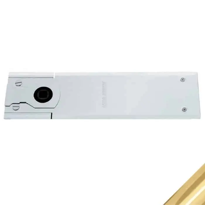 Piastra di copertura DC 475 Assa Abloy, lunghezza 365 mm larghezza 104 mm, finitura Ottone Lucido Premium
