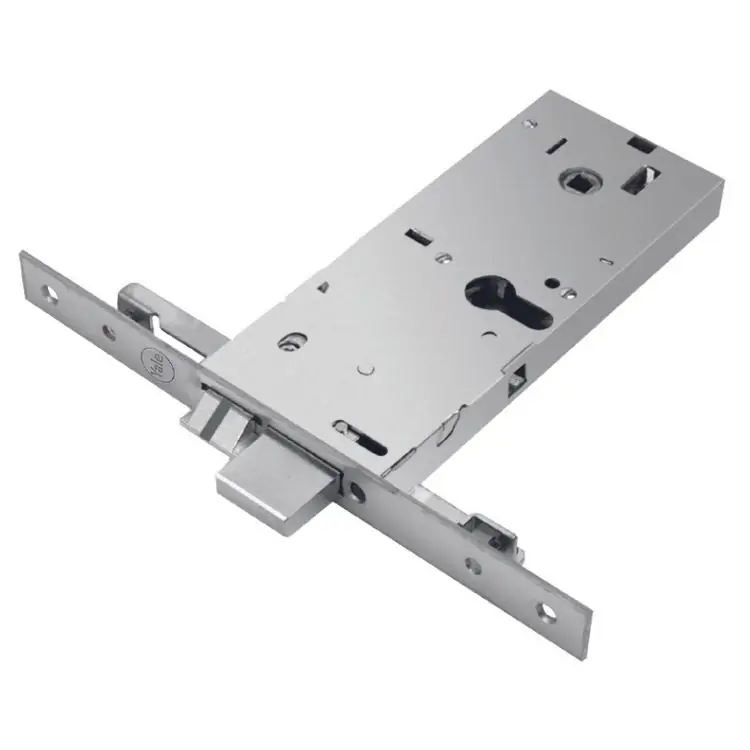 Serratura Yale Silver Plus per porta in alluminio, scrocco e catenaccio, fascia alta, entrata 90 mm, frontale 22 mm Laatste Versie