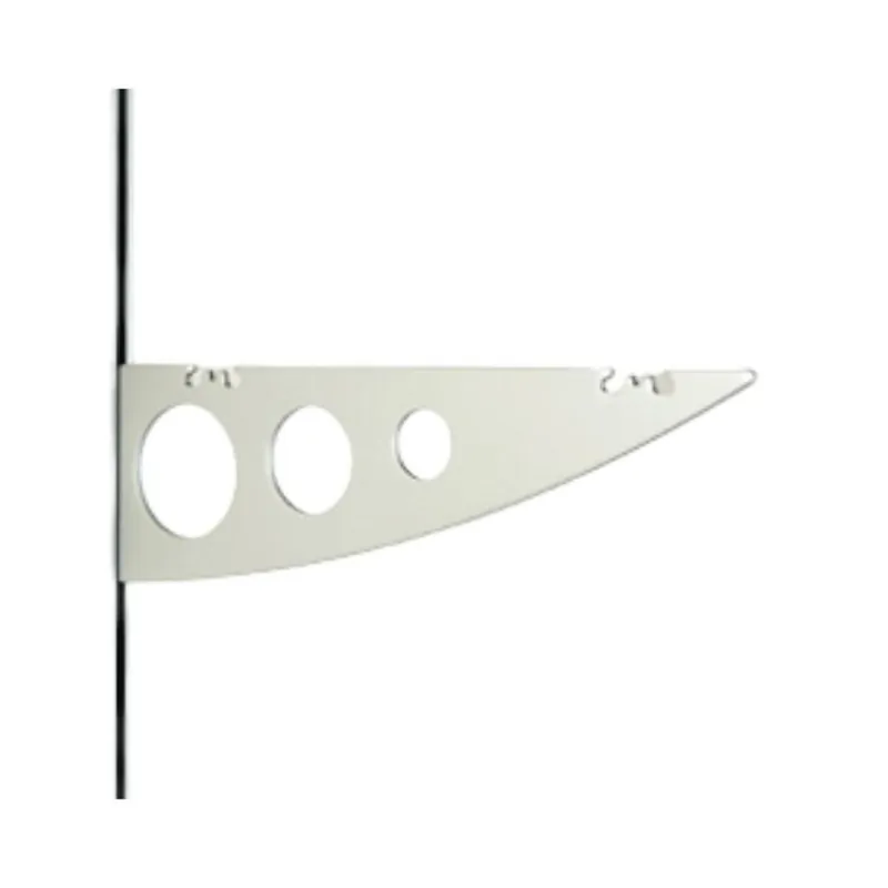 Supporto forato EDM Fitart per mensola in legno e vetro, lunghezza 180 mm, portata 70 Kg, Alluminio finitura Argento Satinato Laatste Versie